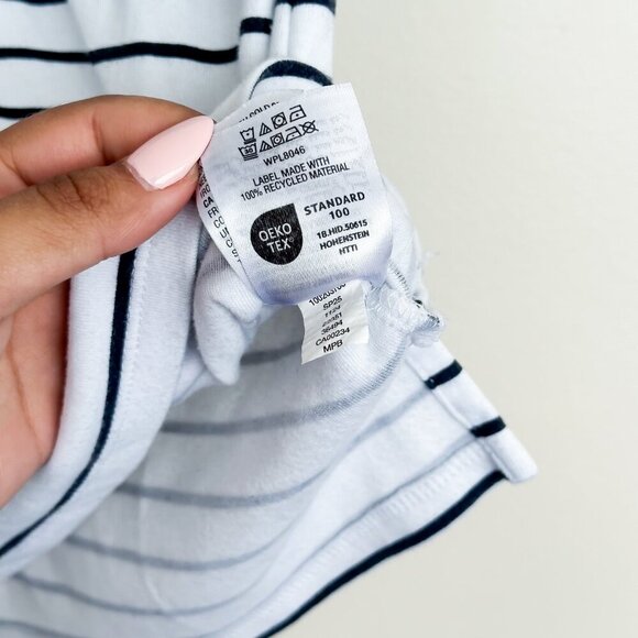 Karen Scott Floral Stripe Tee PM | Cottagecore Coastal Casual | Recycled Cotton - Picture 6 of 6